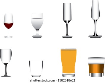 Vector Icon all glasses set