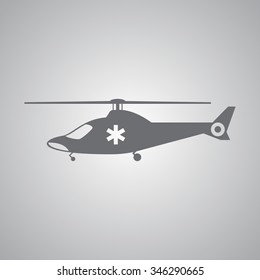 Vector icon. Ambulance helicopter