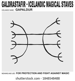 vector icon with ancient Icelandic magical staves Gapaldur. Symbol means and is used for protection and fight against magic