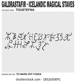 vector icon with ancient Icelandic magical staves Toustefna. Symbol means and is used for ward off foxes