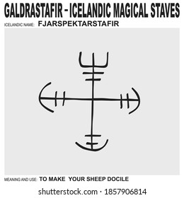  vector icon with ancient Icelandic magical staves Fjarspektarstafir. Symbol means and is used to make your sheep docile