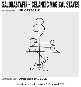 vector icon with ancient Icelandic magical staves Lukkustafir. Symbol means and is used to prevent bad luck