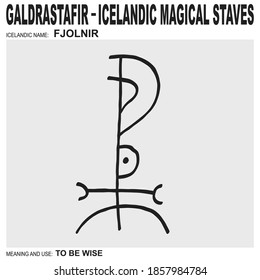 vector icon with ancient Icelandic magical staves Fjolnir. Symbol means and is used to be wise