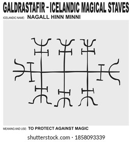 vector icon with ancient Icelandic magical staves Hagall 
Hinn Minni. Symbol means and is used to protect against magic