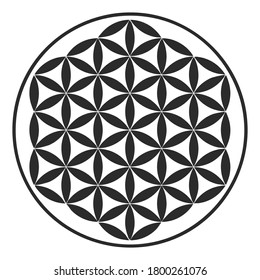 vector icon with ancient symbol flower of life