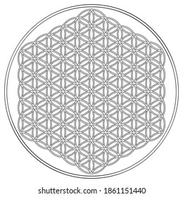vector icon with ancient symbol flower of life