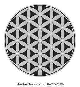 vector icon with ancient symbol flower of life for your project