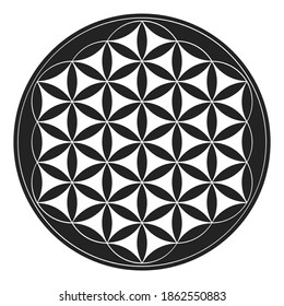 vector icon with ancient symbol flower of life for your project