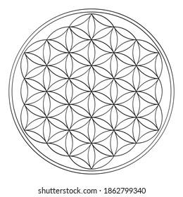 vector icon with ancient symbol flower of life for your project