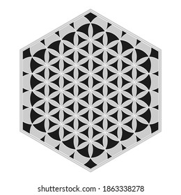 vector icon with ancient symbol flower of life for your project