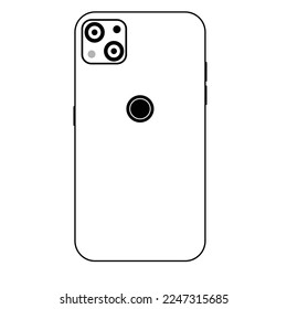 Vector icon of Android smart phone 2023, smart touch phone vector format back side, popular vector icon smart phone back side.