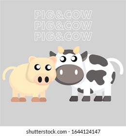 vector icon animal pig cow pet zoo