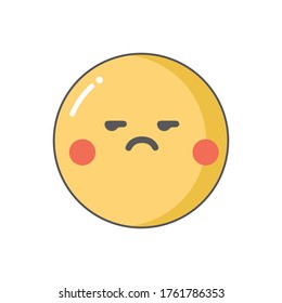 vector icon of annoying  emoji in circle shape
