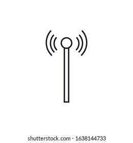 vector icon, antenna with waves on white background