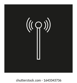 icono vectorial, antena con ondas en fondo blanco