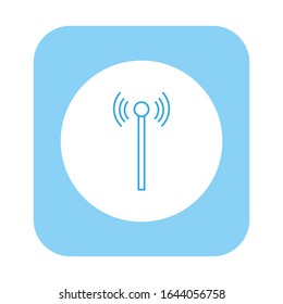 vector icon, antenna with waves on white background