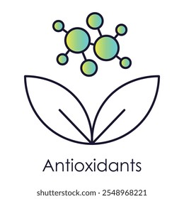 Ícone de vetor para antioxidantes: protegendo a pele contra danos.