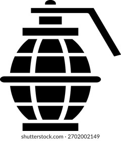 Un ícono de Vector de un artefacto explosivo antipersonal enfatiza los conceptos de peligro, defensa y equipo de las fuerzas armadas.