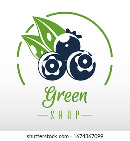 Vector icon with apple. Logo for food company, online shop, organic grocery store, natural detox. Flat vector illustration.