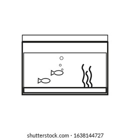 vector icon, of aquarium insect with fish