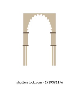 vector icon, arch of real alcazar in seville