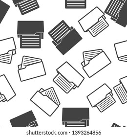 Vector icon of the archive document. Document in the folder. Business report. Layers grouped for easy editing illustration. For your design.