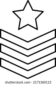 Vector icon of army rank symbol on white background..eps
