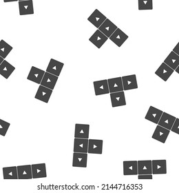 Vector icon arrow button keyboard  seamless pattern on a white background.