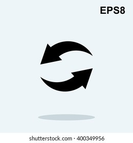 Vector icon arrow isolated on white background. Rotation arrows Icon Vector. Undo and Redo Picture Isolated. 