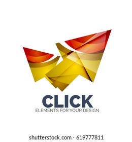 Vector icon, arrow mouse pointer or directional symbol. Geometric abstract design