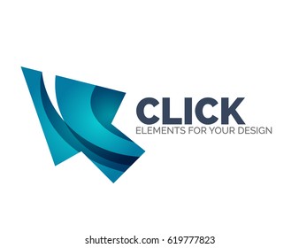Vector icon, arrow mouse pointer or directional symbol. Geometric abstract design