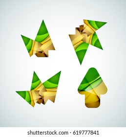 Vector icon, arrow mouse pointer or directional symbol. Geometric abstract design