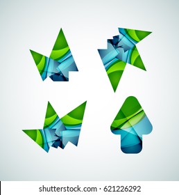 Vector icon, arrow mouse pointer or directional symbol. Geometric abstract design