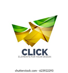 Vector icon, arrow mouse pointer or directional symbol. Geometric abstract design