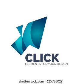 Vector icon, arrow mouse pointer or directional symbol. Geometric abstract design