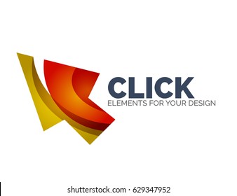 Vector icon, arrow mouse pointer or directional symbol. Geometric abstract design