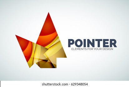 Vector icon, arrow mouse pointer or directional symbol. Geometric abstract design