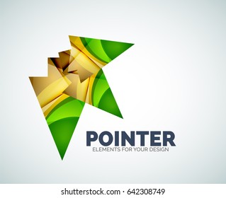 Vector icon, arrow mouse pointer or directional symbol. Geometric abstract design