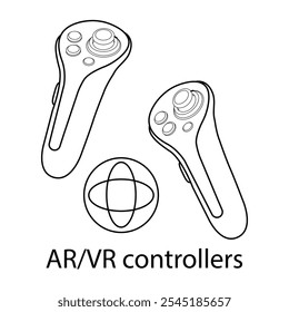 Vector icon for ARVR Controllers. Shows controllers designed for immersive augmented and virtual reality experiences.