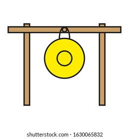 vector icon, asian gong shape