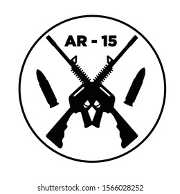 A vector Icon of an assault rifle. Assault rifle illustration Icon. Automatic fire rifle. 