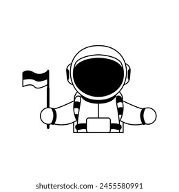 vector icon of an astronaut in outer space