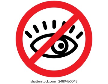 Vector icon - attention, spying is prohibited. Vector sign. Private property, territory.