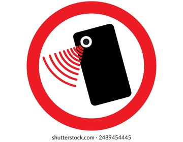 Vector icon - attention you are being filmed on a smartphone or video camera. Vector symbol. Private property, territory.
