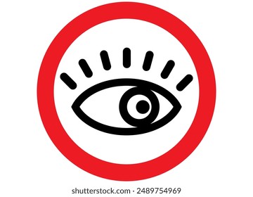 Vector icon - attention, you are being watched. Vector sign. Private property, territory.