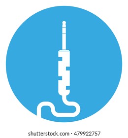 vector icon audio plug on a blue background. vector illustration