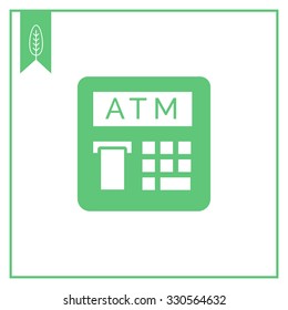 Vector icon of automatic teller machine with receipt