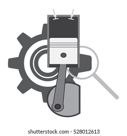 Vector icon of automotive engine