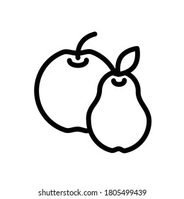 Vector icon of autumn fruits