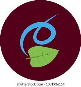 Icono vector con hojas de otoño. Icono de hoja. Icono de otoño. Icono de caída. Signo/símbolo de vector circular. Señal de corte. Símbolo lindo.